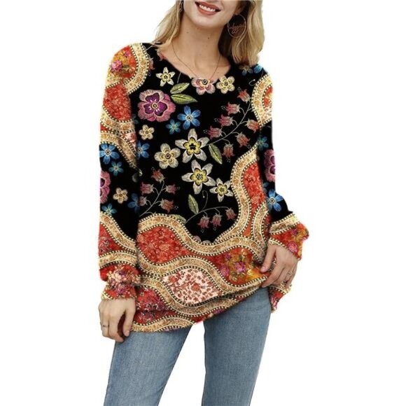 Sweaters - Oversized Pullover Sweaters Women Sweater Graphic Casual Loose Long Sleeve Knit